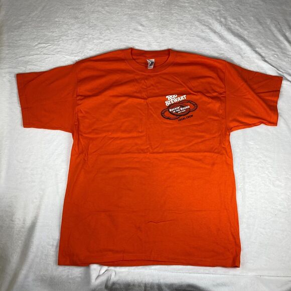 Gildan Other - Gildan T Shirt Mens XL Orange Cotton Rod Stewart Short Sleeve Crew Neck Pullover